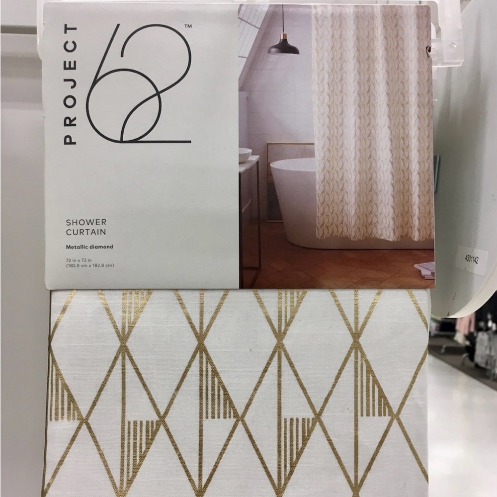 Project 62 Shower Curtain. Gold and Cream. Excellent condition